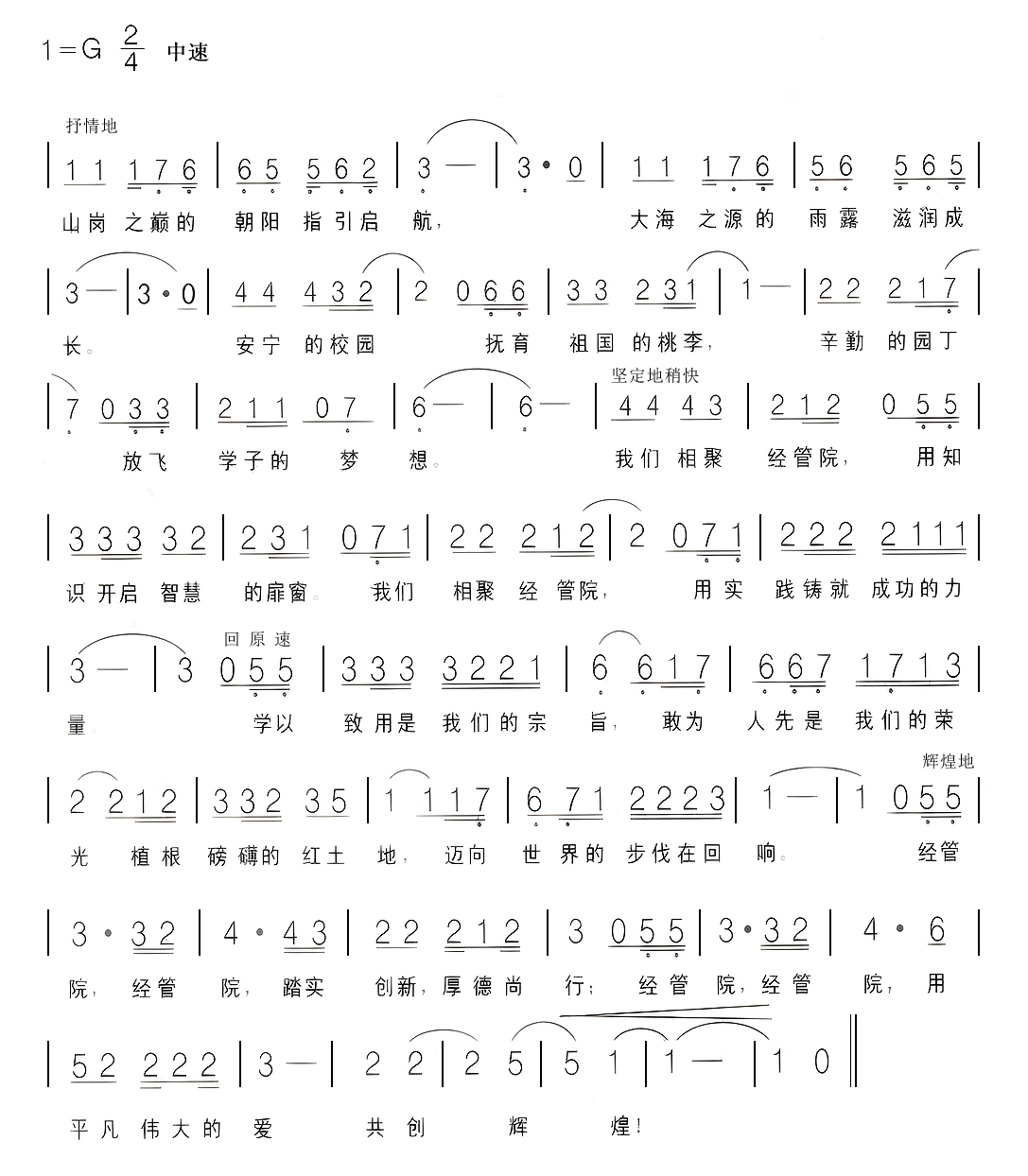 云南经济管理学院校歌